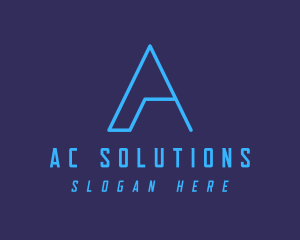 Digital Tech Letter A logo design