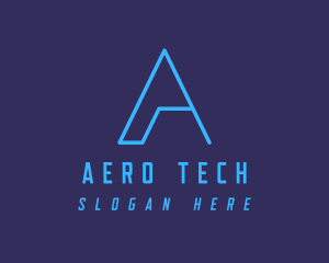 Digital Tech Letter A logo design