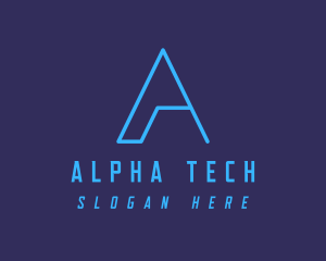 Digital Tech Letter A logo design