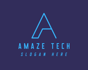 Digital Tech Letter A logo design