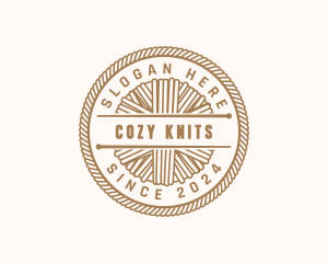 Yarn Embroidery Knitting logo design