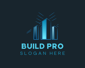 Building Blueprint Construction logo design