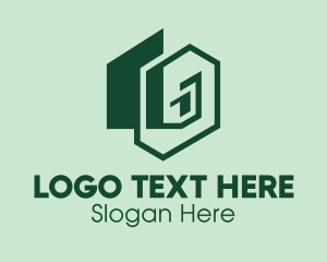 Design Studio - Green Geometric House logo design