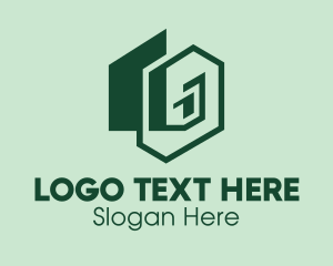 Architecture - Green Geometric House logo design