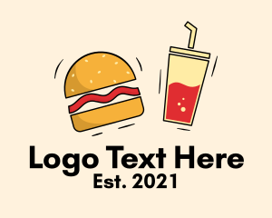 Food Delivery - Burger Drink Fast Food logo design