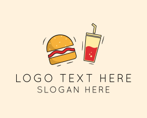 Burgeria - Burger Drink Fast Food logo design
