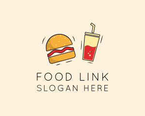 Burger Drink Fast Food  logo design