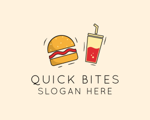 Burger Drink Fast Food  logo design