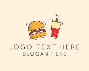 Food Stand - Burger Drink Fast Food logo design