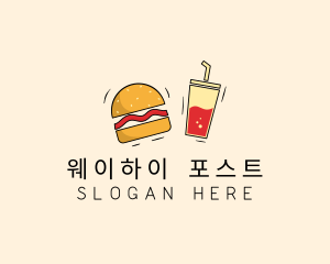 Burger Drink Fast Food  logo design