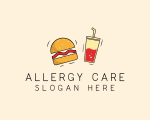 Burger Drink Fast Food  logo design