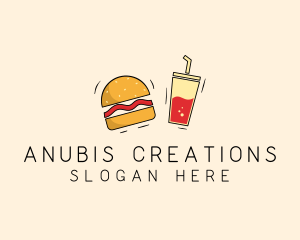 Burger Drink Fast Food  logo design