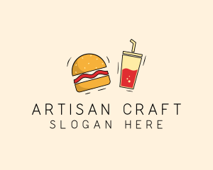 Burger Drink Fast Food  logo design