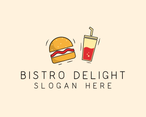 Burger Drink Fast Food  logo design