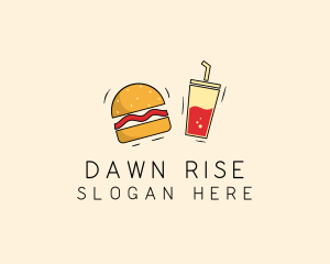 Burger Drink Fast Food  logo design