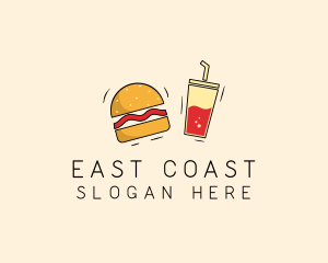 Burger Drink Fast Food  logo design