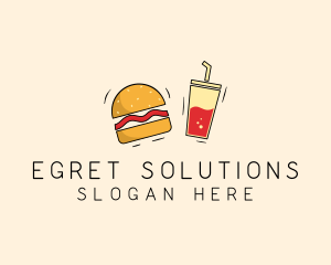 Burger Drink Fast Food  logo design