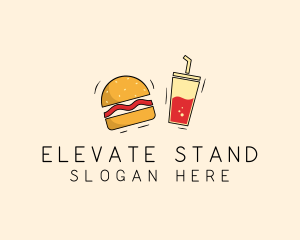 Burger Drink Fast Food  logo design