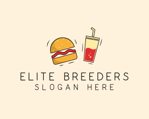 Burger Drink Fast Food  logo design