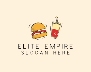 Burger Drink Fast Food  logo design