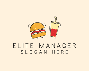 Burger Drink Fast Food  logo design