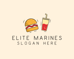 Burger Drink Fast Food  logo design