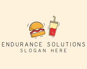 Burger Drink Fast Food  logo design