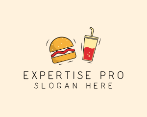 Burger Drink Fast Food  logo design