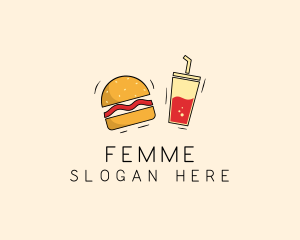 Burger Drink Fast Food  logo design