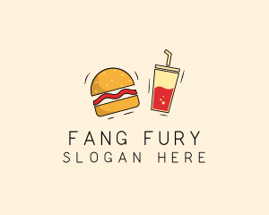 Burger Drink Fast Food  logo design