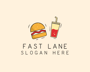 Burger Drink Fast Food  logo design