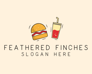 Burger Drink Fast Food  logo design