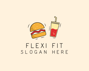 Burger Drink Fast Food  logo design