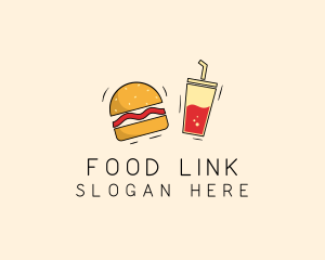 Burger Drink Fast Food  logo design