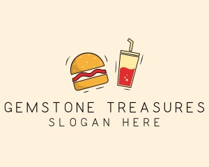 Burger Drink Fast Food  logo design