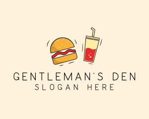 Burger Drink Fast Food  logo design