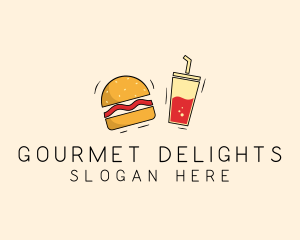 Burger Drink Fast Food  logo design