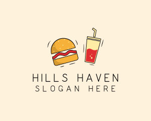 Burger Drink Fast Food  logo design