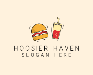 Burger Drink Fast Food  logo design