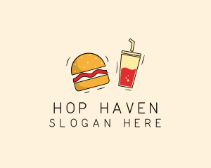 Burger Drink Fast Food  logo design