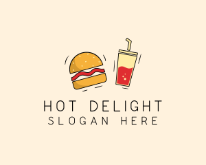 Burger Drink Fast Food  logo design