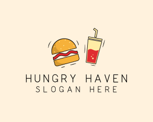 Burger Drink Fast Food  logo design