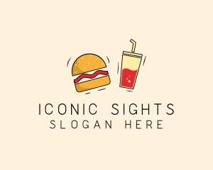 Burger Drink Fast Food  logo design