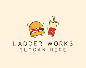 Burger Drink Fast Food  logo design