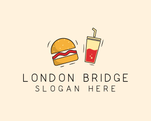 Burger Drink Fast Food  logo design