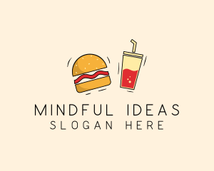 Burger Drink Fast Food  logo design