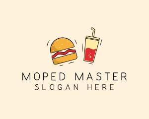 Burger Drink Fast Food  logo design