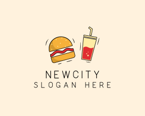 Burger Drink Fast Food  logo design