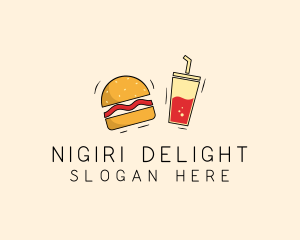 Burger Drink Fast Food  logo design