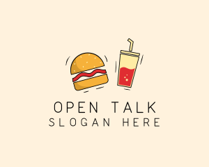 Burger Drink Fast Food  logo design